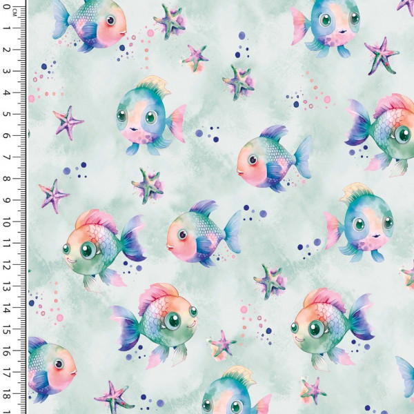 Baumwolljersey "Rainbow Fish"