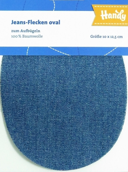 Jeansflecken oval zum aufbügeln "mittelblau"