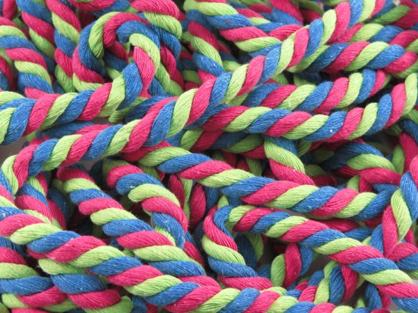 Kordel gedreht 10mm "grün-türkis-pink"