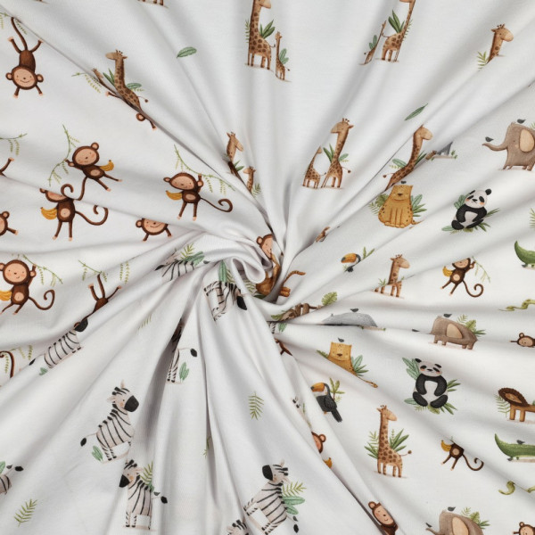 Baumwolljersey BIO "Little Jungle Animals"