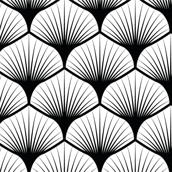 Baumwollstoff "Leaf" schwarz