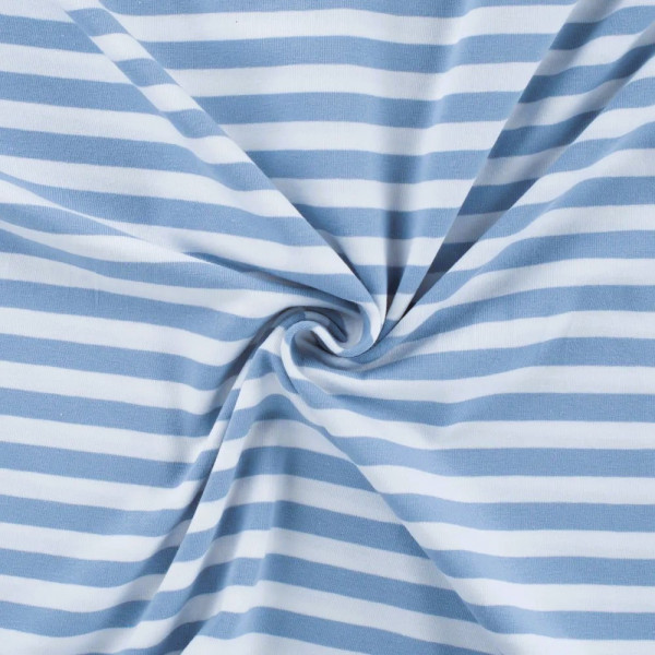 Baumwolljersey "Stripes" blau 1cm