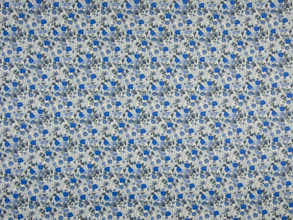 Baumwoll Popeline "Blumen" royal