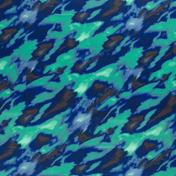 Viskosejersey "Abstract" blau/grün