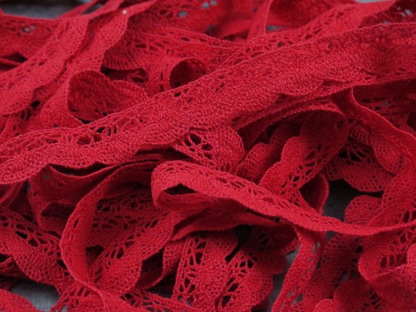Klöppelspitze " rot " 2cm