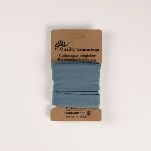 Jersey Schrägband "rauchblau"