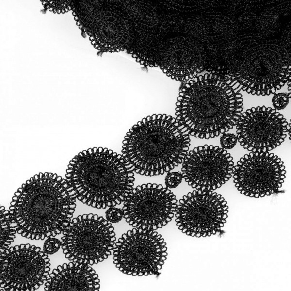 Spitzenborte "Circle" schwarz