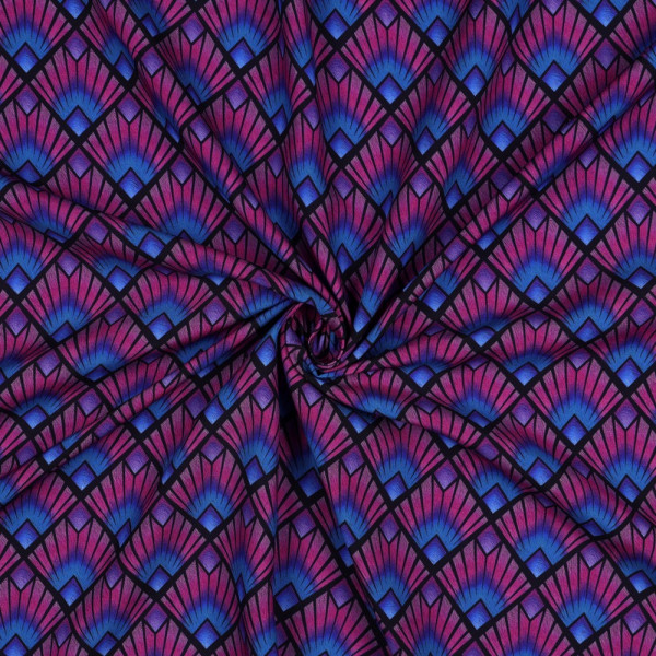 Viskose "Digital Graphic" magenta/blau