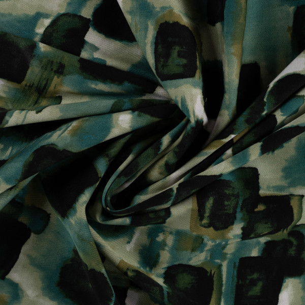 Stretch Viskose Twill "Abstract" grün