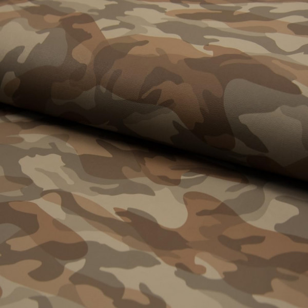 Lederjersey / Lederimitat "Camouflage" braun