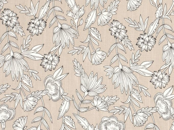 Elastische Viskose "Blume" beige