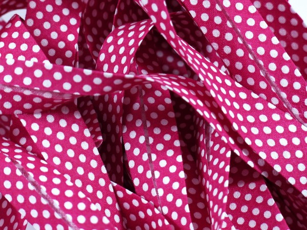 Baumwoll-Schrägband Dots "pink" 20mm