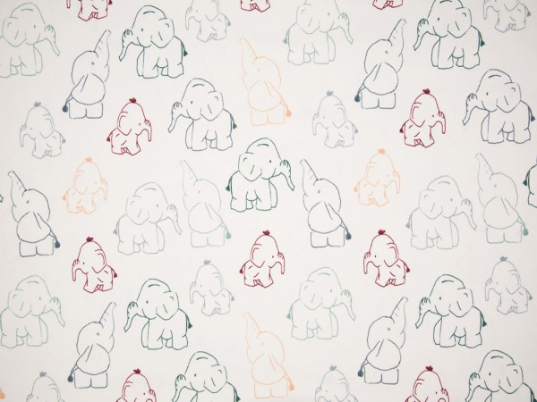 Baumwolljersey "Little Elephant" bunt