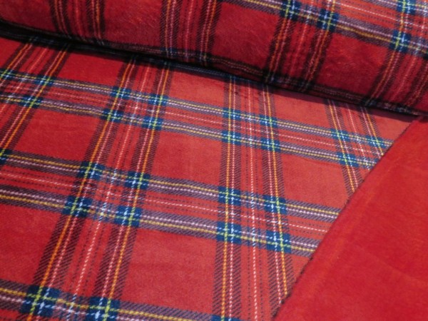 Wellnessfleece Double "Karo" rot