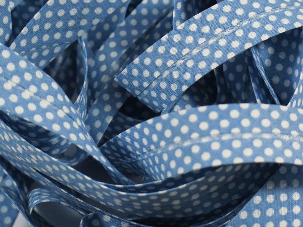 Baumwoll-Schrägband Dots "jeans" 20mm