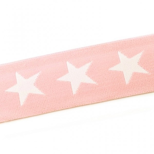 weicher Gummi 40mm "Sterne" rosa/lachs