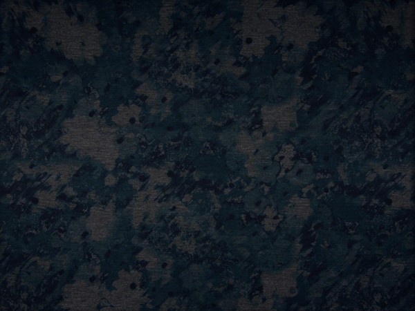 Punto Jersey "Blumen" grau/blau