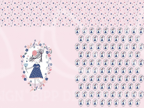 Baumwolljersey Panel "Gina Girl" rosa