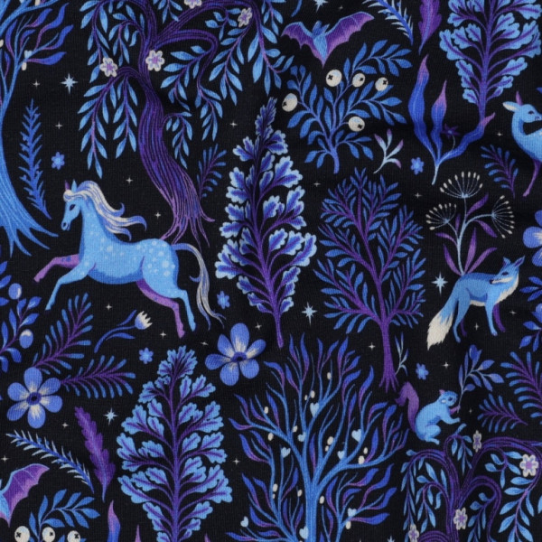 Sweat "magischer Wald" blau/violett