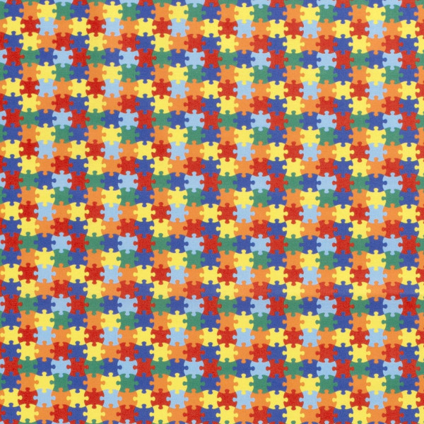 Baumwollstoff "Puzzle" bunt