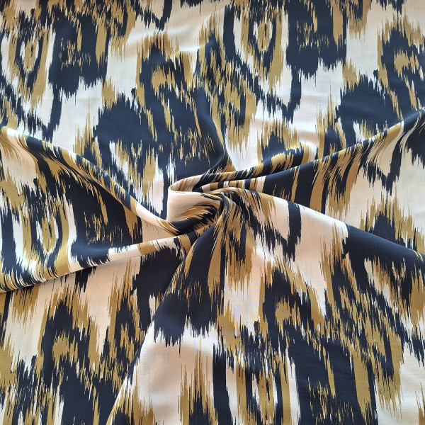 Viskose "Ethno" sand/ocker/schwarz