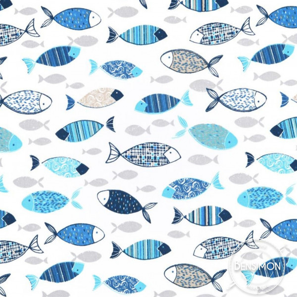 Beschichtete Baumwolle "Fische"