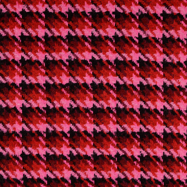 Wollstoff "Hahnentritt" rot