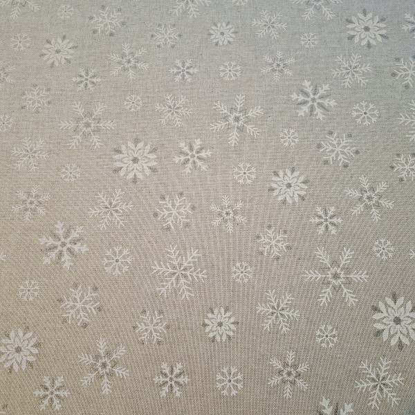 Canvas Leinenlook Glitzer "Schneesterne"