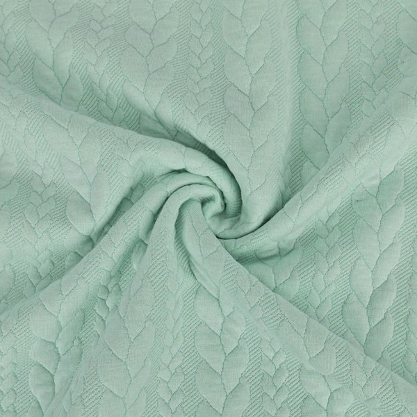 Jacquardjersey "Zopf" dusty blau