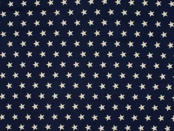 Baumwolljersey "Sterne" navy