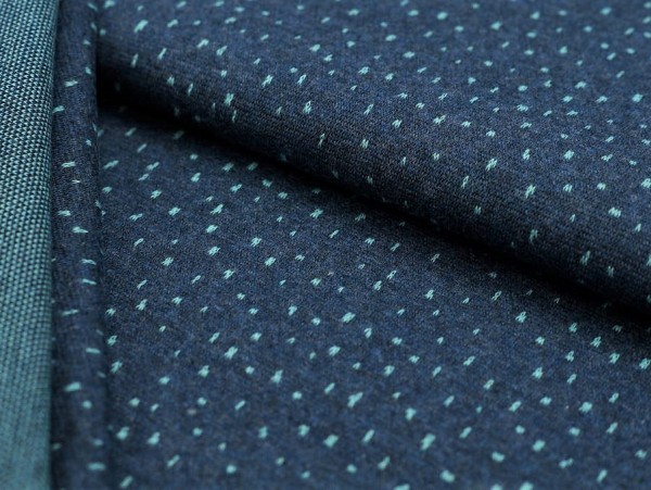 Jaquard-Sweat "Pünktchen" navy/eisblau