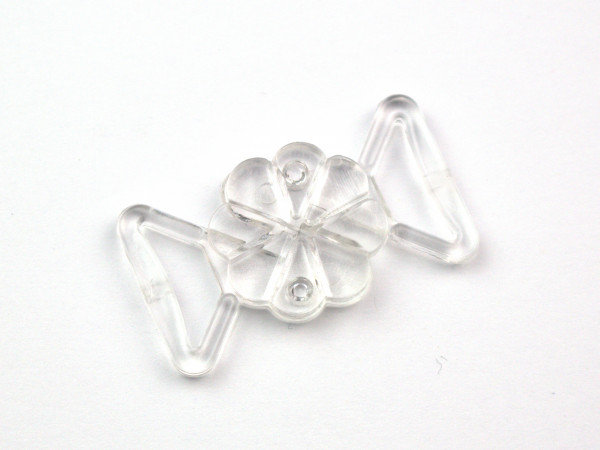 Bikiniverschluss " Plastik Blume " transparent