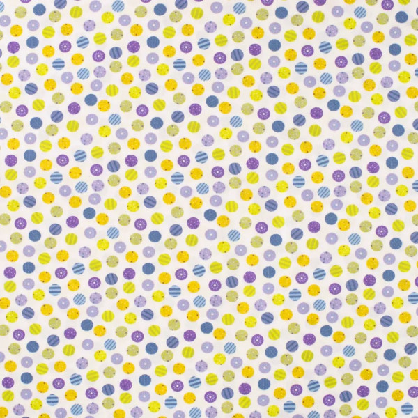 Baumwollstoff- Popeline "Funny Dots" blau/grün