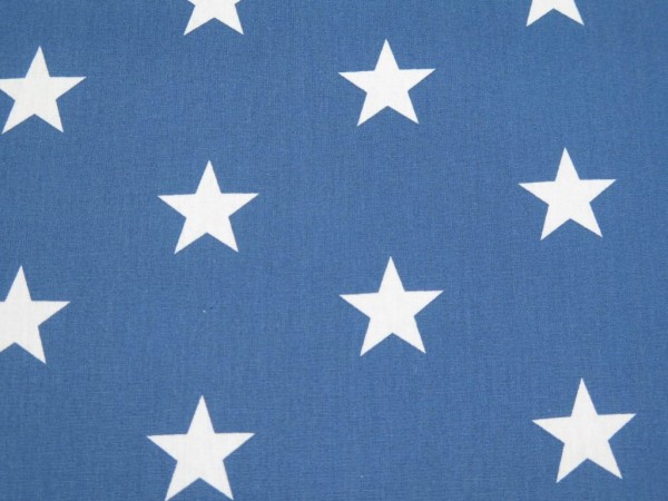 Baumwollstoff "big Stars" blau