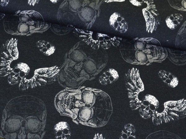 Kuschelsweat "Old Skulls/Totenkopf" schwarz