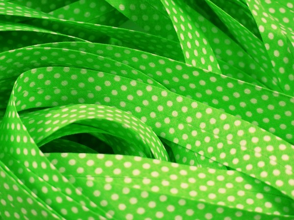 Baumwoll-Schrägband Dots "grün" 20mm