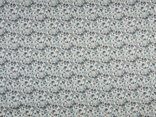 Baumwoll Popeline "Blumen" mint-grau