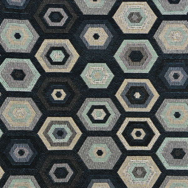 Dekostoff Gobelin "Hexagon" dunkelgrau
