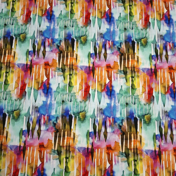 Baumwollsatin "Aquarel Drip" bunt