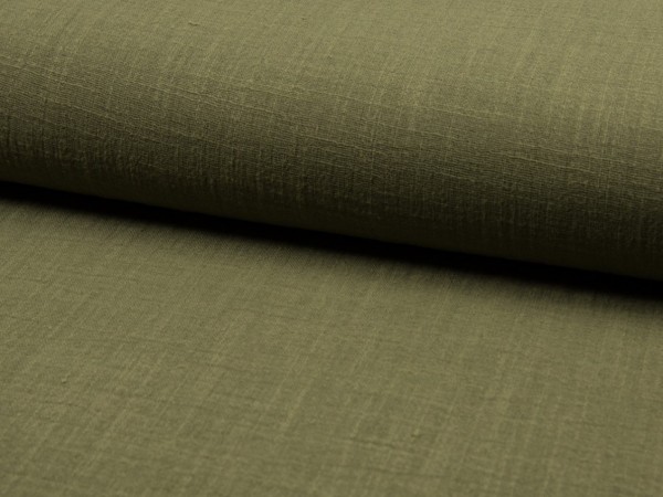 Musselin Leinenlook "khaki"