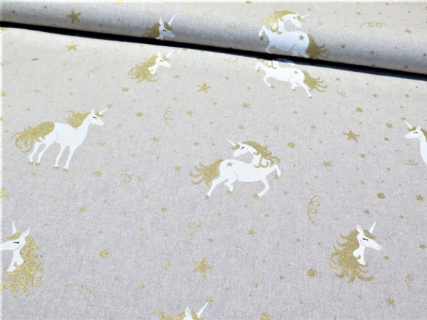 Canvas "Einhorn Gold" natur