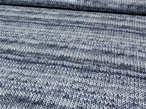 Viskosejersey "Strickoptik" blau