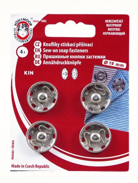 KIN Druckknöpfe " silber " 19mm