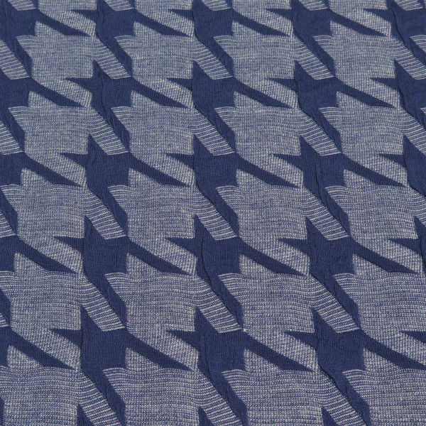 Jacquardjersey "Hahnentritt" blau
