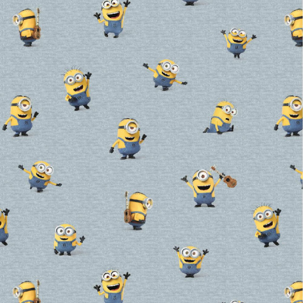 Baumwolljersey "Minions" grau