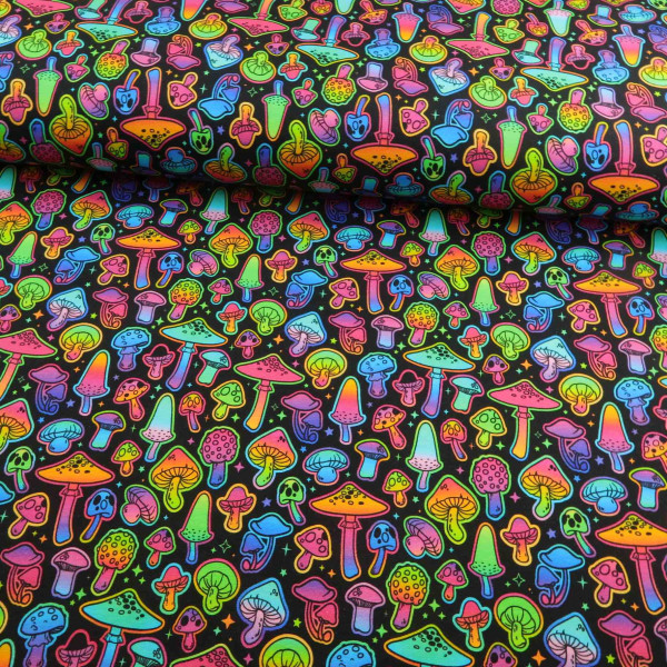 Sweat "neon mushrooms" schwarz