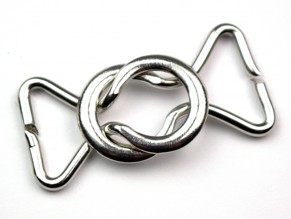 Bikiniverschluss " Metall groß " silber