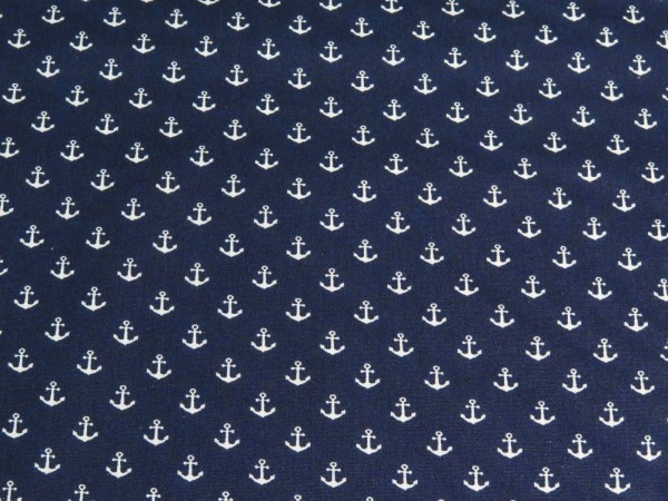 Baumwollstoff "Anker klein" navy
