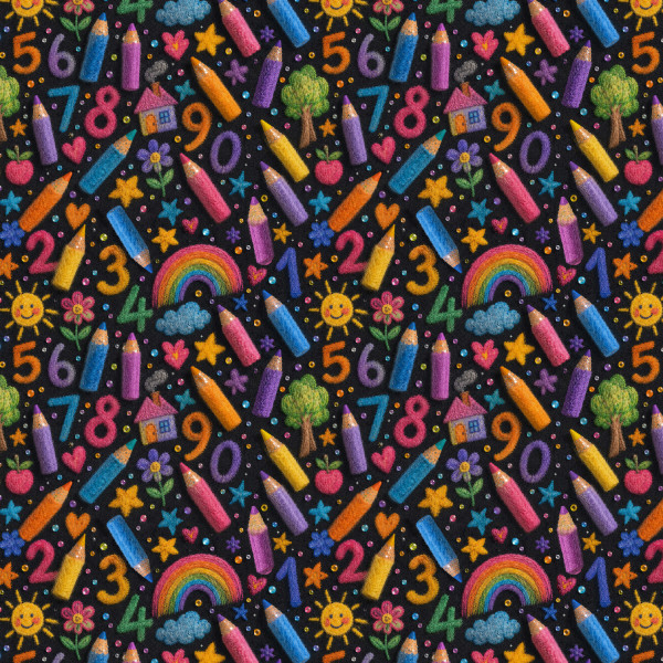 Kuschelsweat Digital "School" schwarz