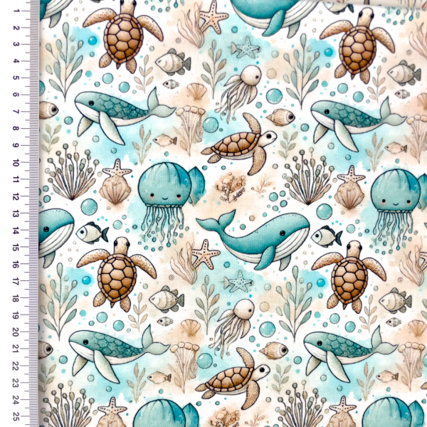 Baumwolljersey "Sea Life"